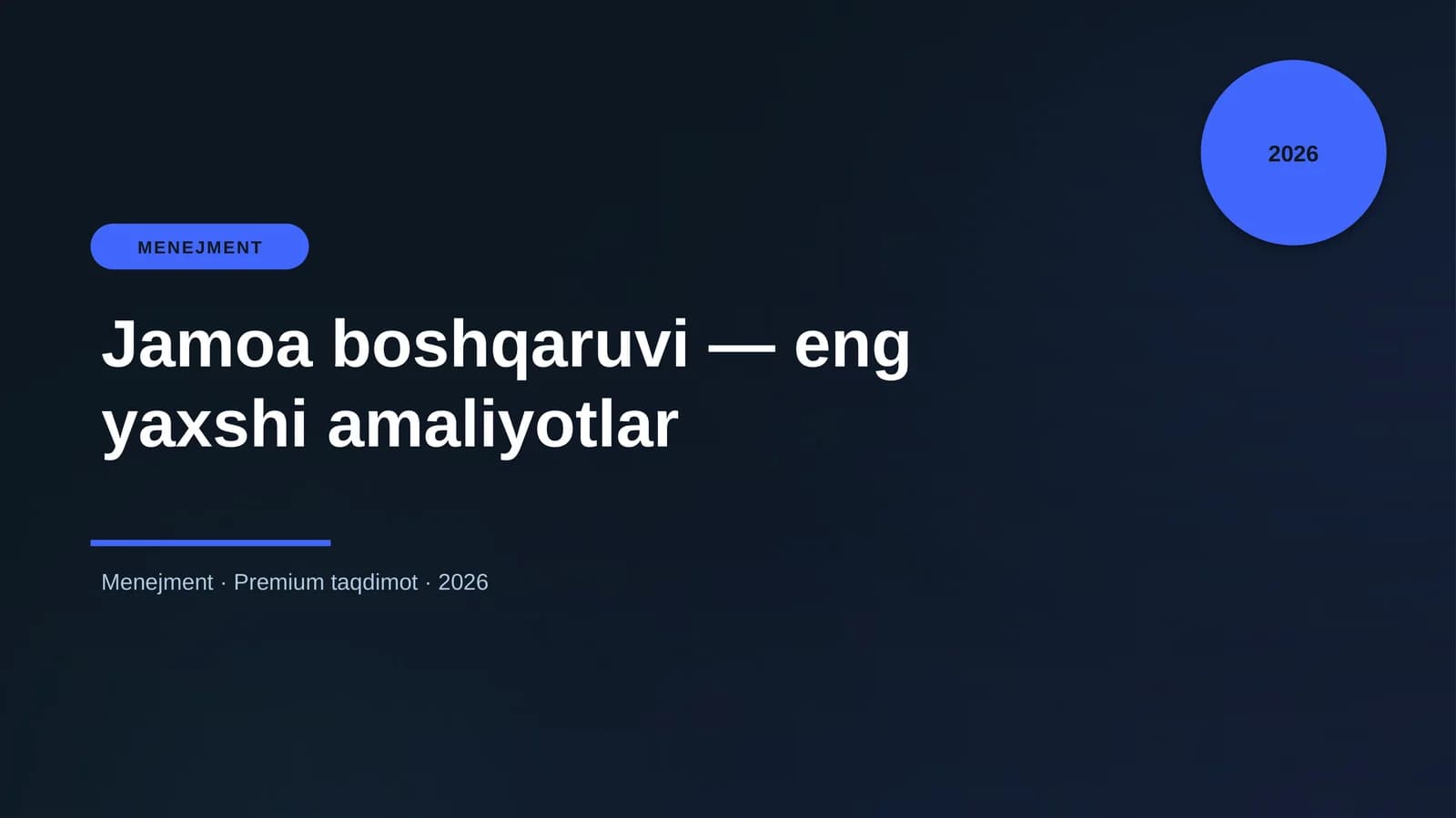 Jamoa boshqaruvi — eng yaxshi amaliyotlar