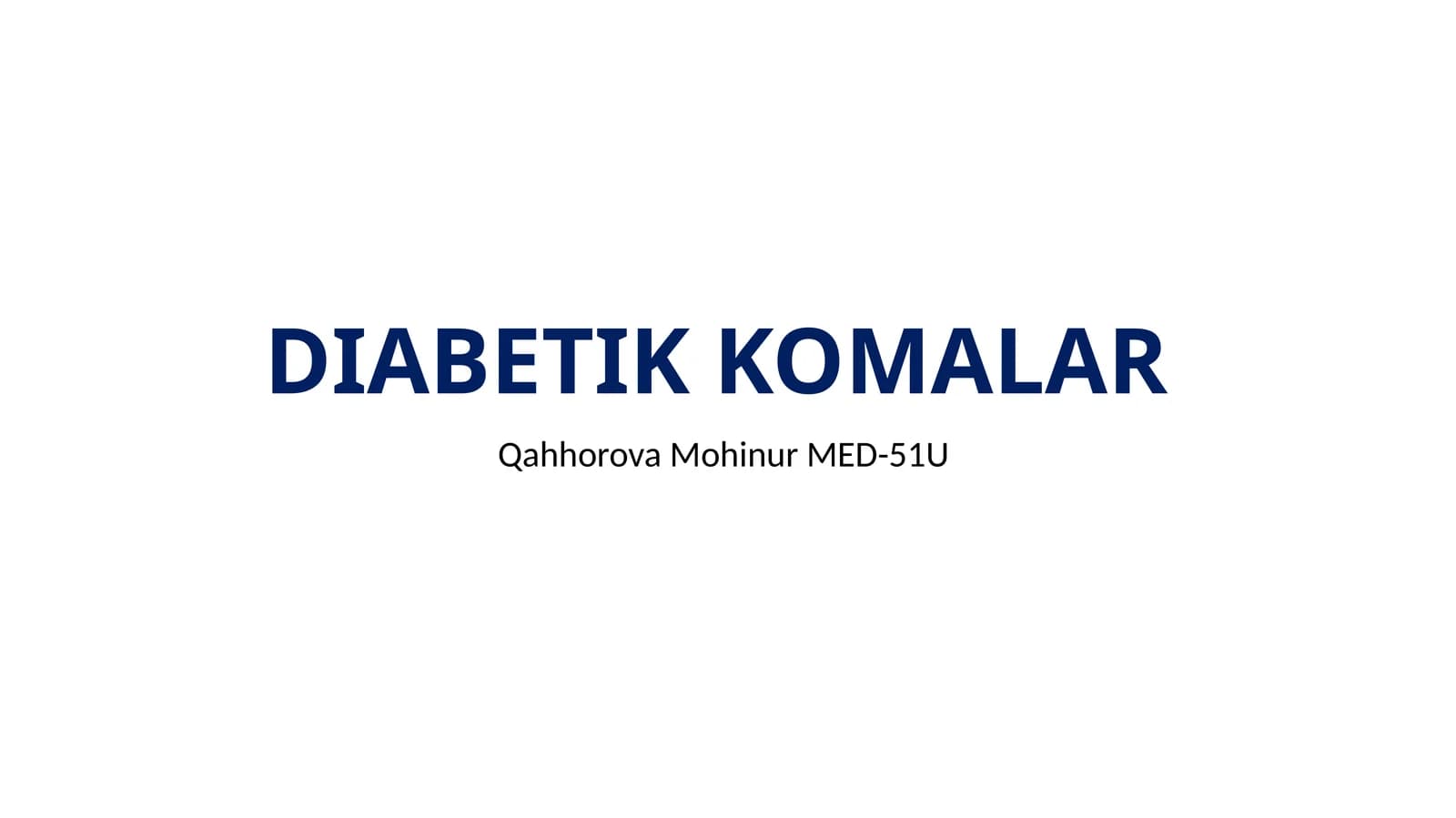 DIABETIK KOMALAR