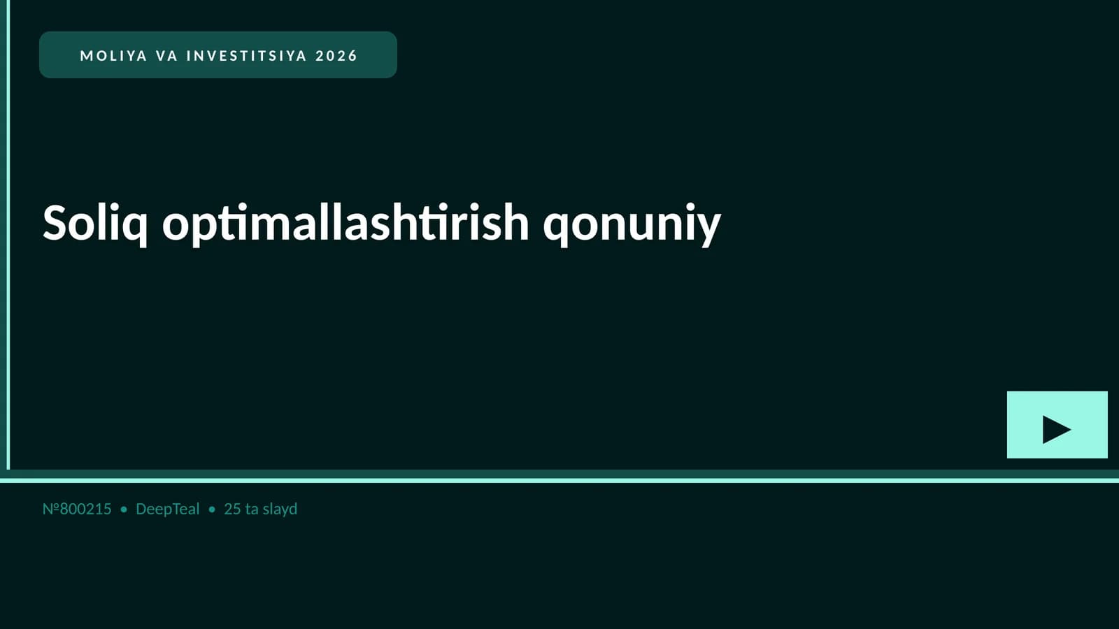 Soliq optimallashtirish qonuniy