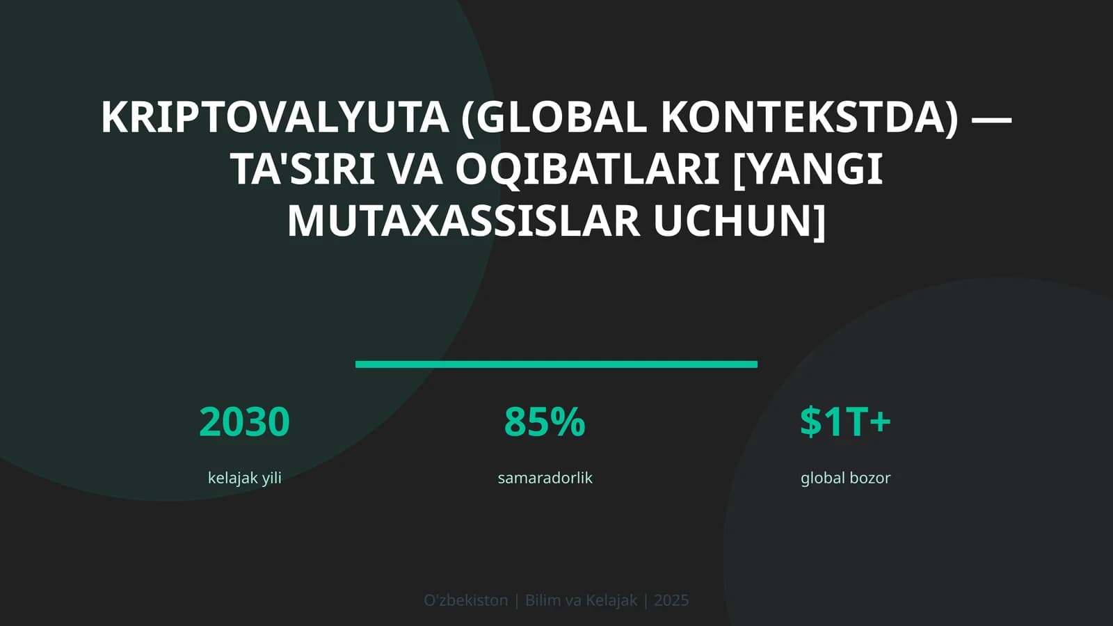 Kriptovalyuta (global kontekstda) — ta'siri va oqibatlari [yangi mutaxassislar uchun]