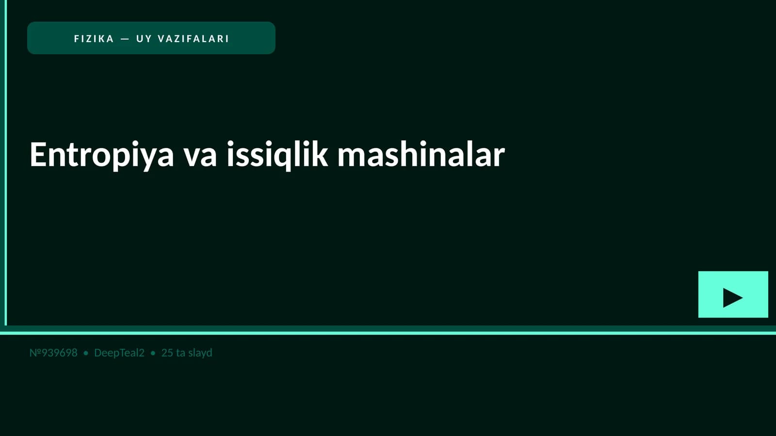 FIZIKA — UY VAZIFALARI