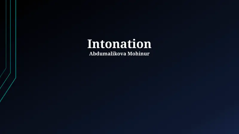 Intonation
