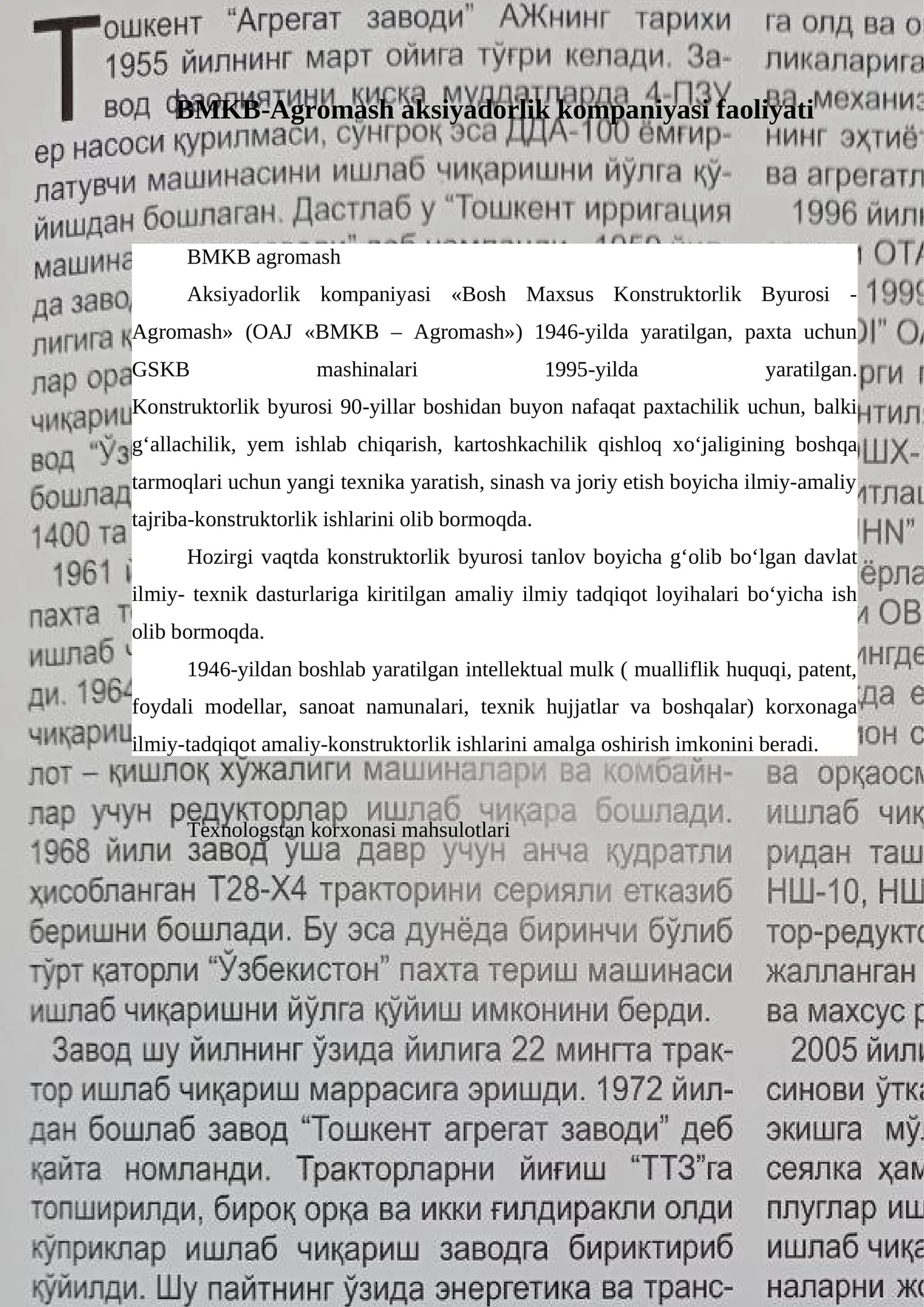 BMKB-Agromash aksiyadorlik kompaniyasi