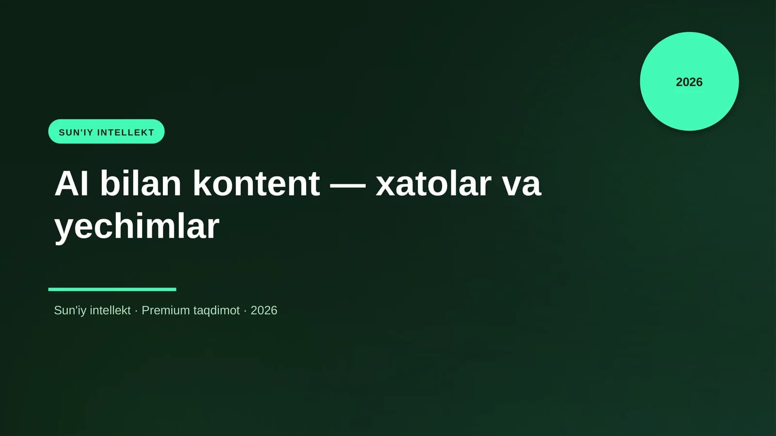 AI bilan kontent — xatolar va yechimlar