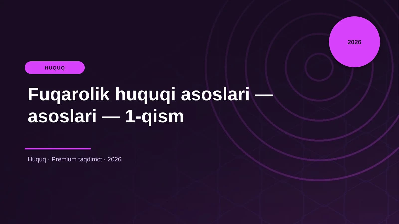 Fuqarolik huquqi asoslari — asoslari — 1-qism