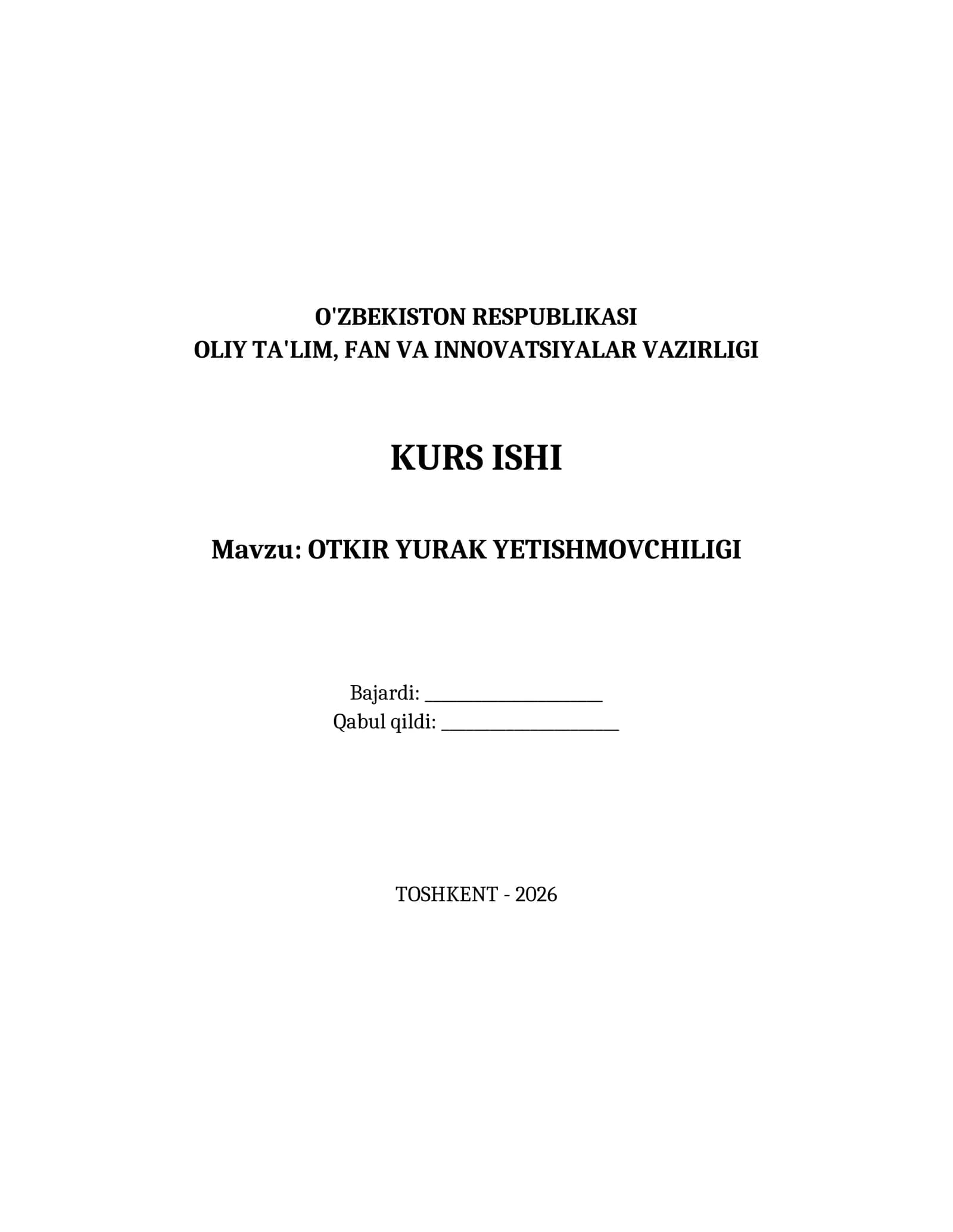 OTKIR YURAK YETISHMOVCHILIGI