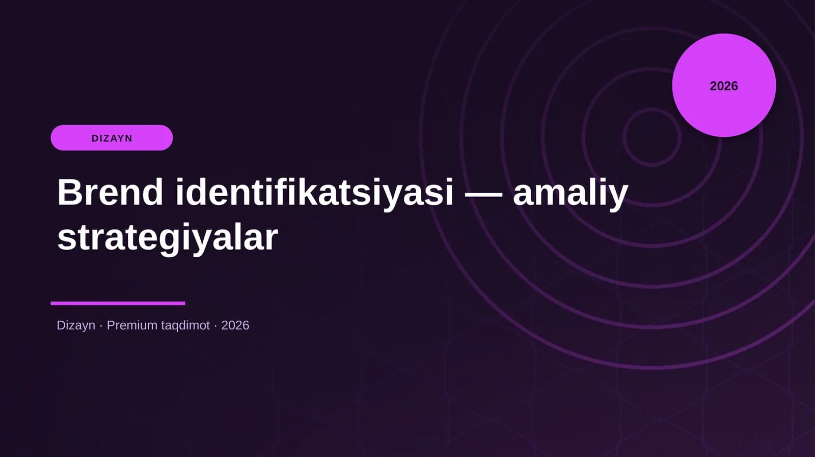 Brend identifikatsiyasi — amaliy strategiyalar