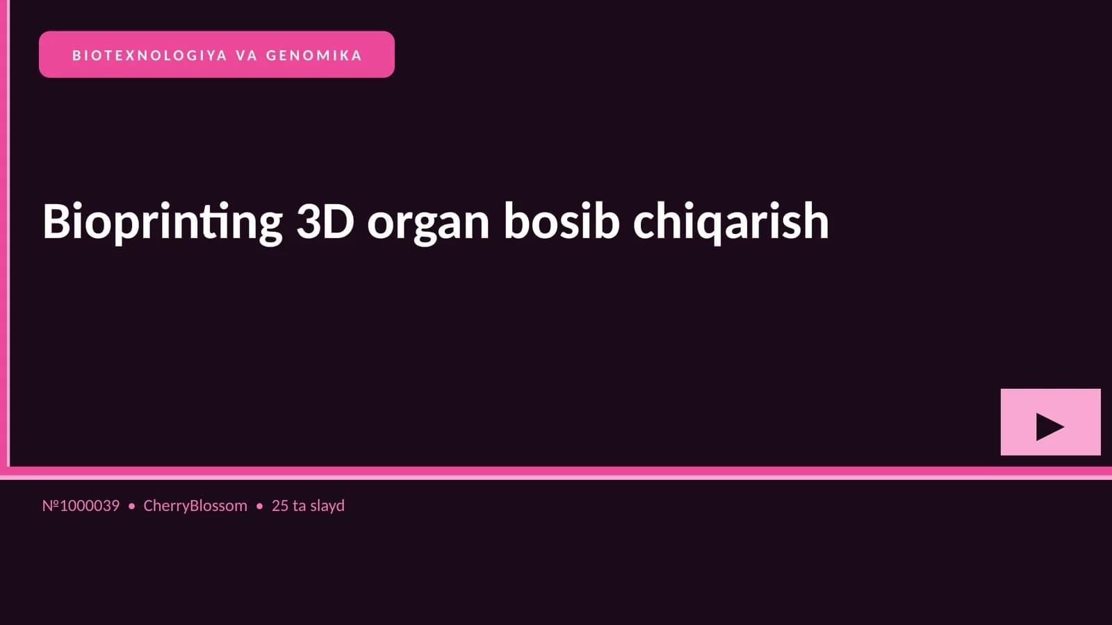 BIOTEXNOLOGIYA VA GENOMIKA