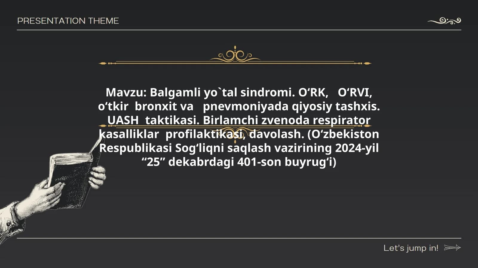 Balgamli yo`tal sindromi. O‘RK, O‘RVI, o‘tkir bronxit va pnevmoniyada qiyosiy tashxis. UASH taktikasi. Birlamchi zvenoda respirator kasalliklar profilaktikasi, davolash