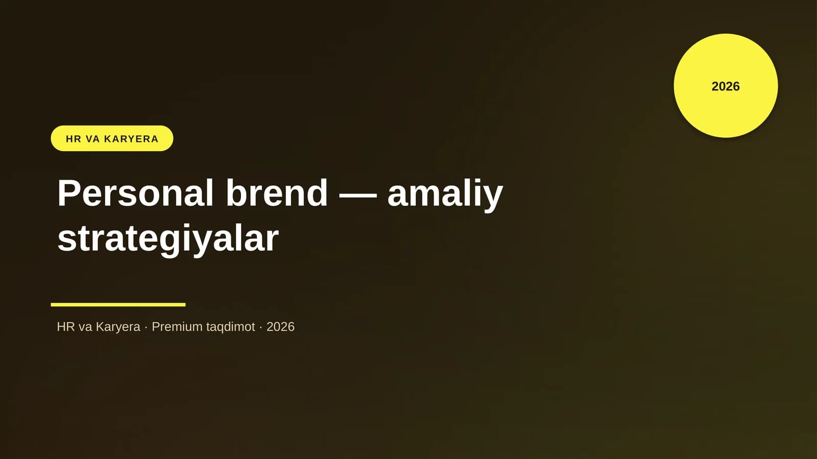 Personal brend — amaliy strategiyalar