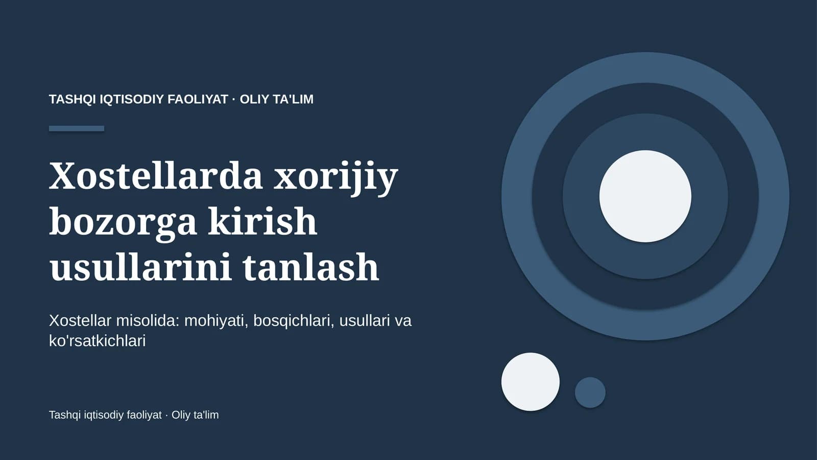 xostellarda xorijiy bozorga kirish usullarini tanlash 2762
