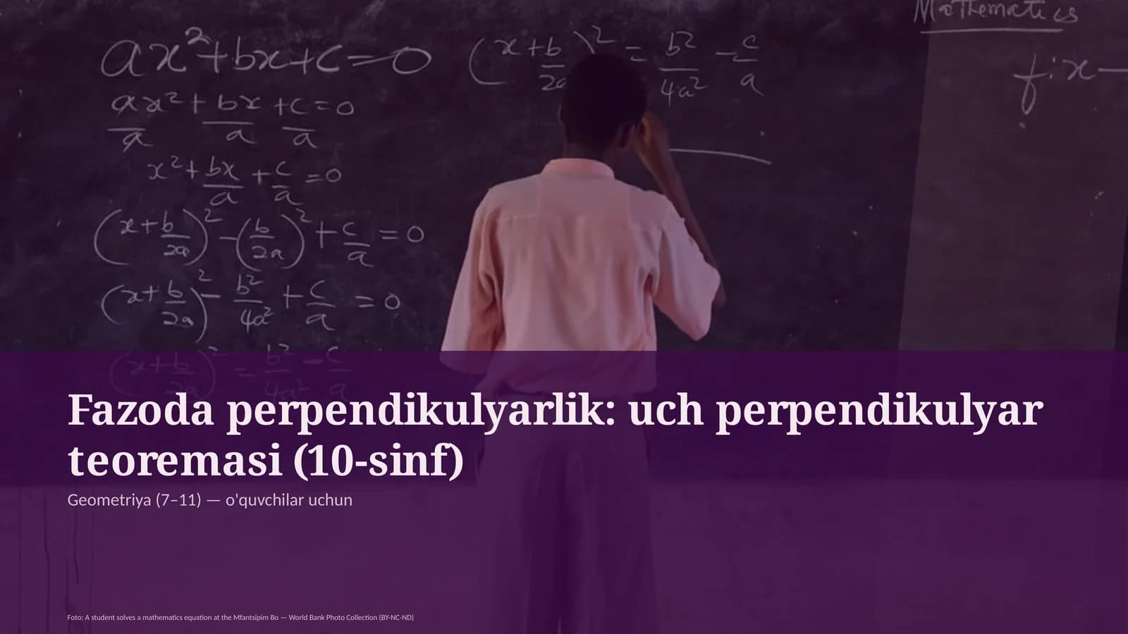 Fazoda perpendikulyarlik: uch perpendikulyar teoremasi (10-sinf)