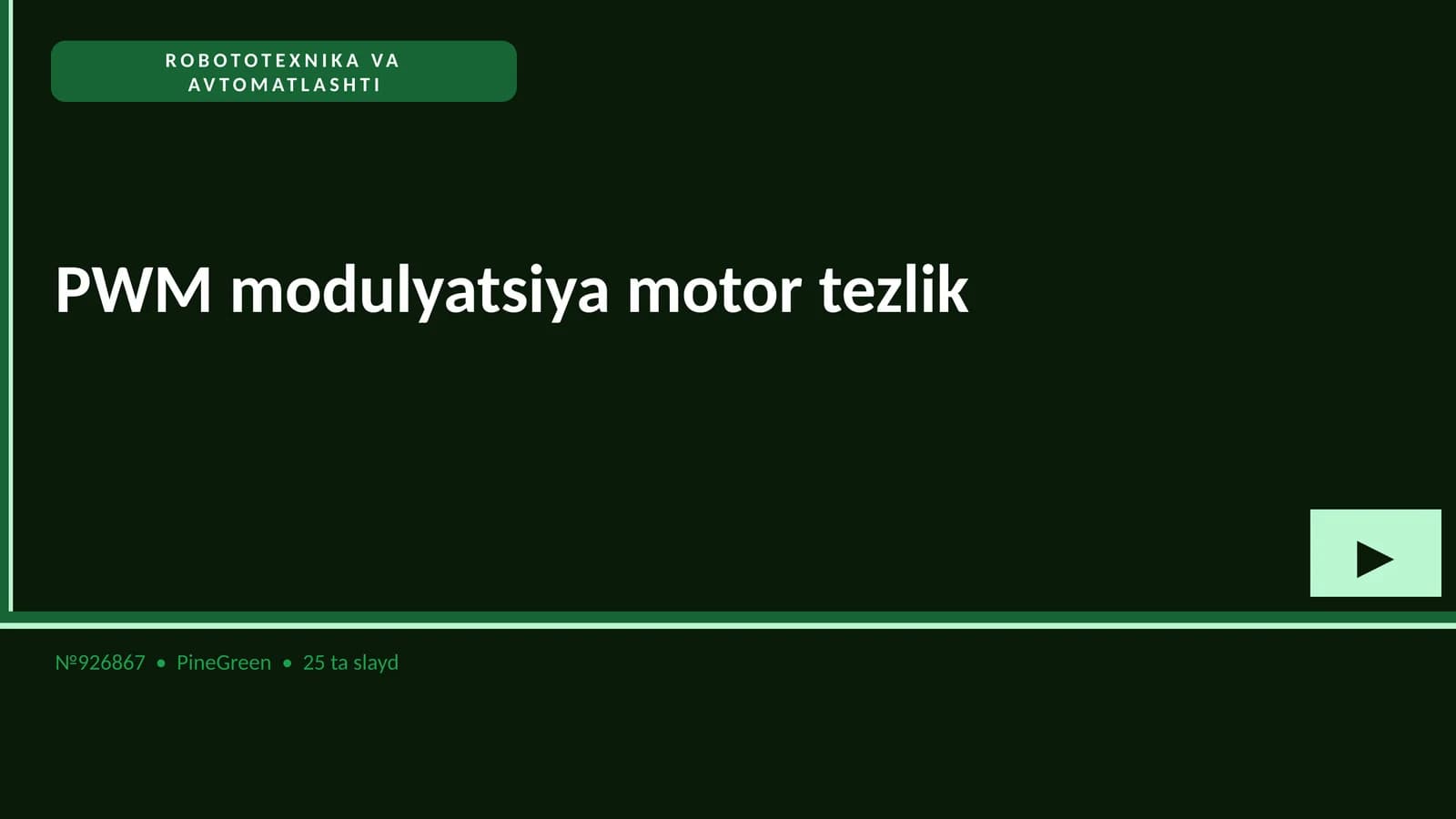 PWM modulyatsiya motor tezlik
