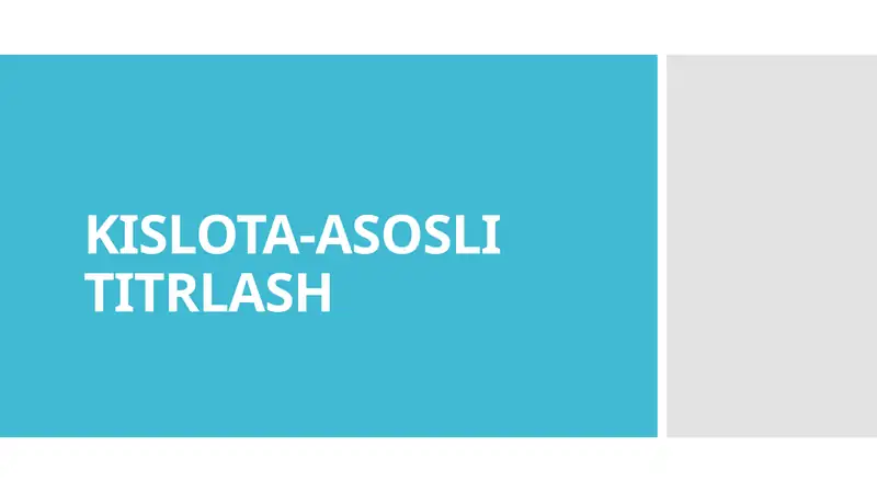 Kislota-asosli titrlash