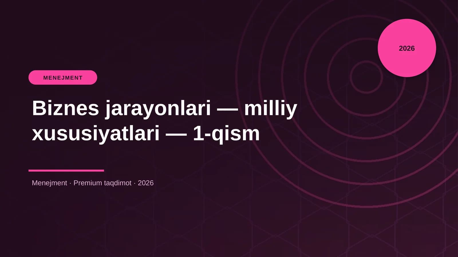 Biznes jarayonlari — milliy xususiyatlari — 1-qism