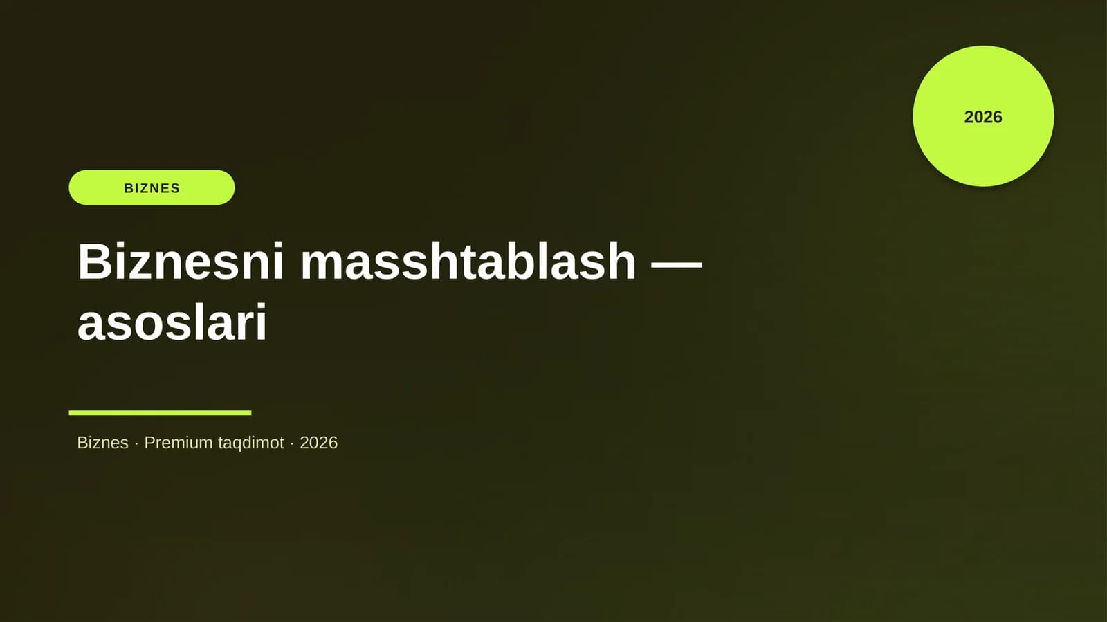 Biznesni masshtablash — asoslari