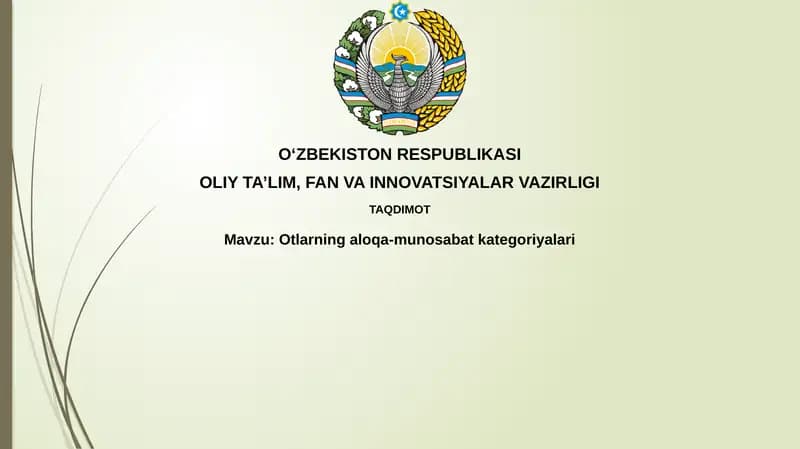 Otlarning aloqa-munosabat kategoriyalari