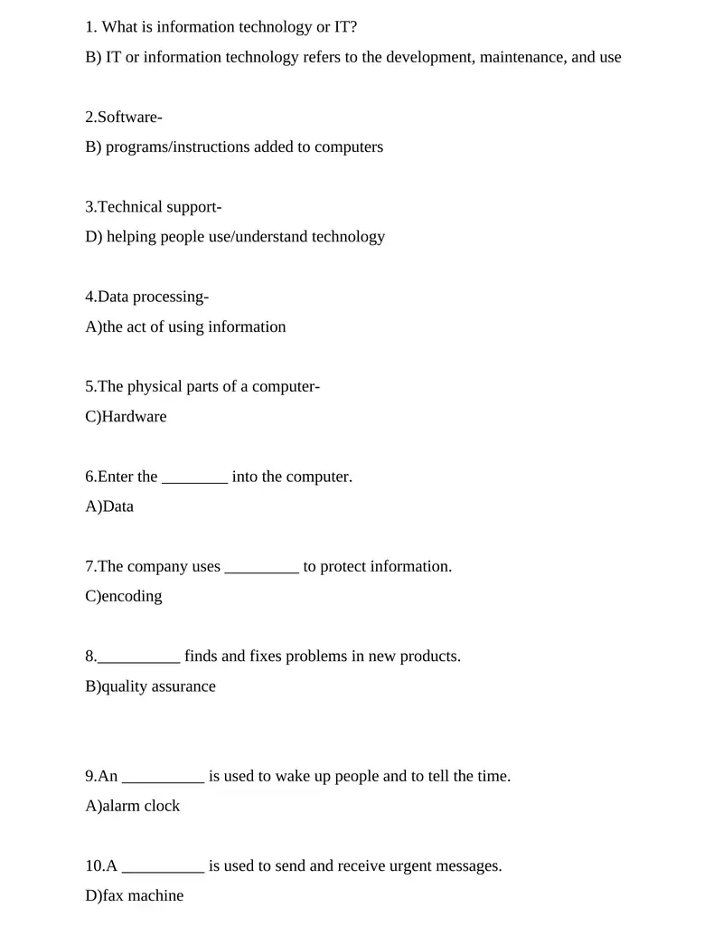 Information Technology Basics