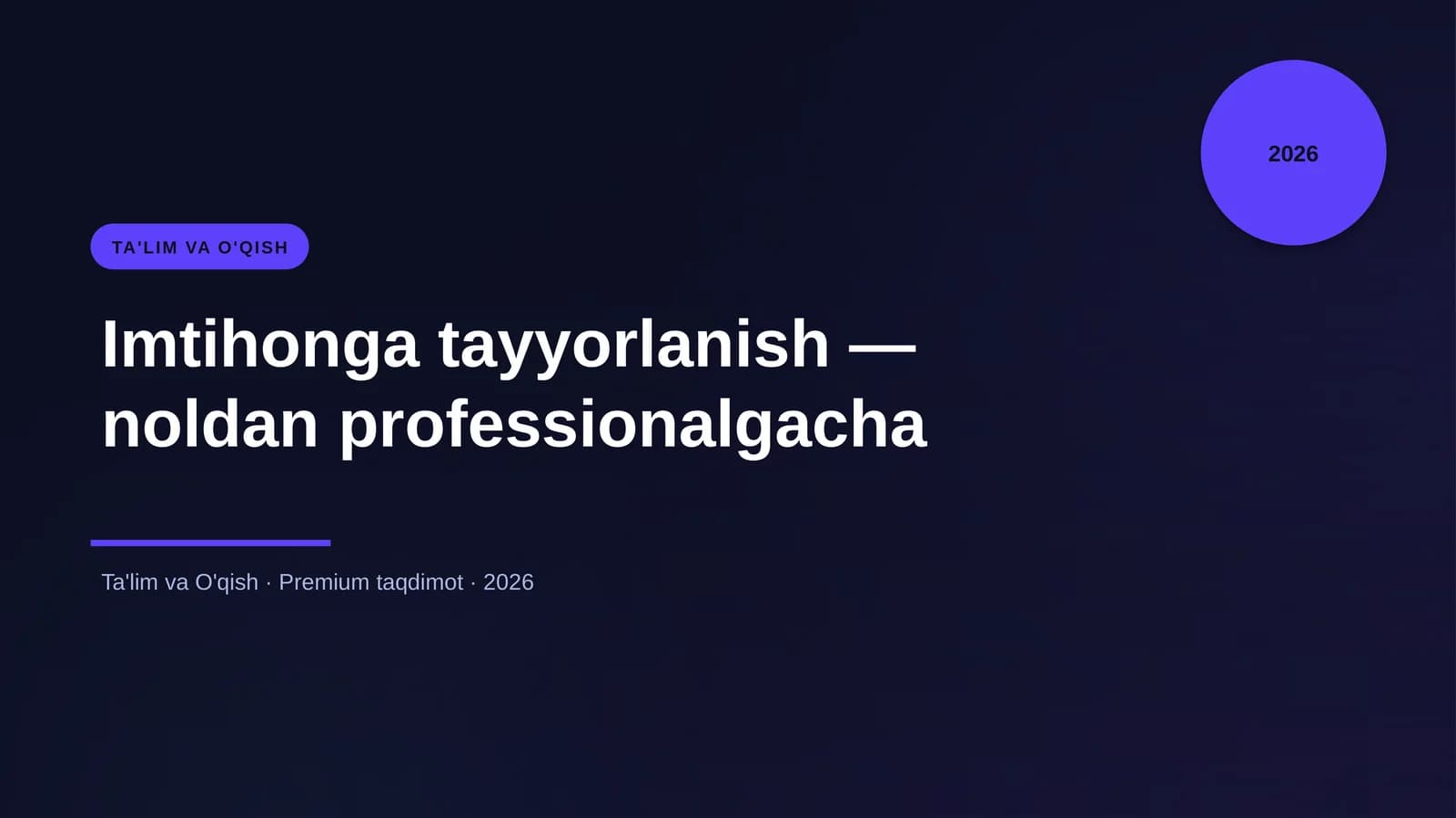 Imtihonga tayyorlanish — noldan professionalgacha