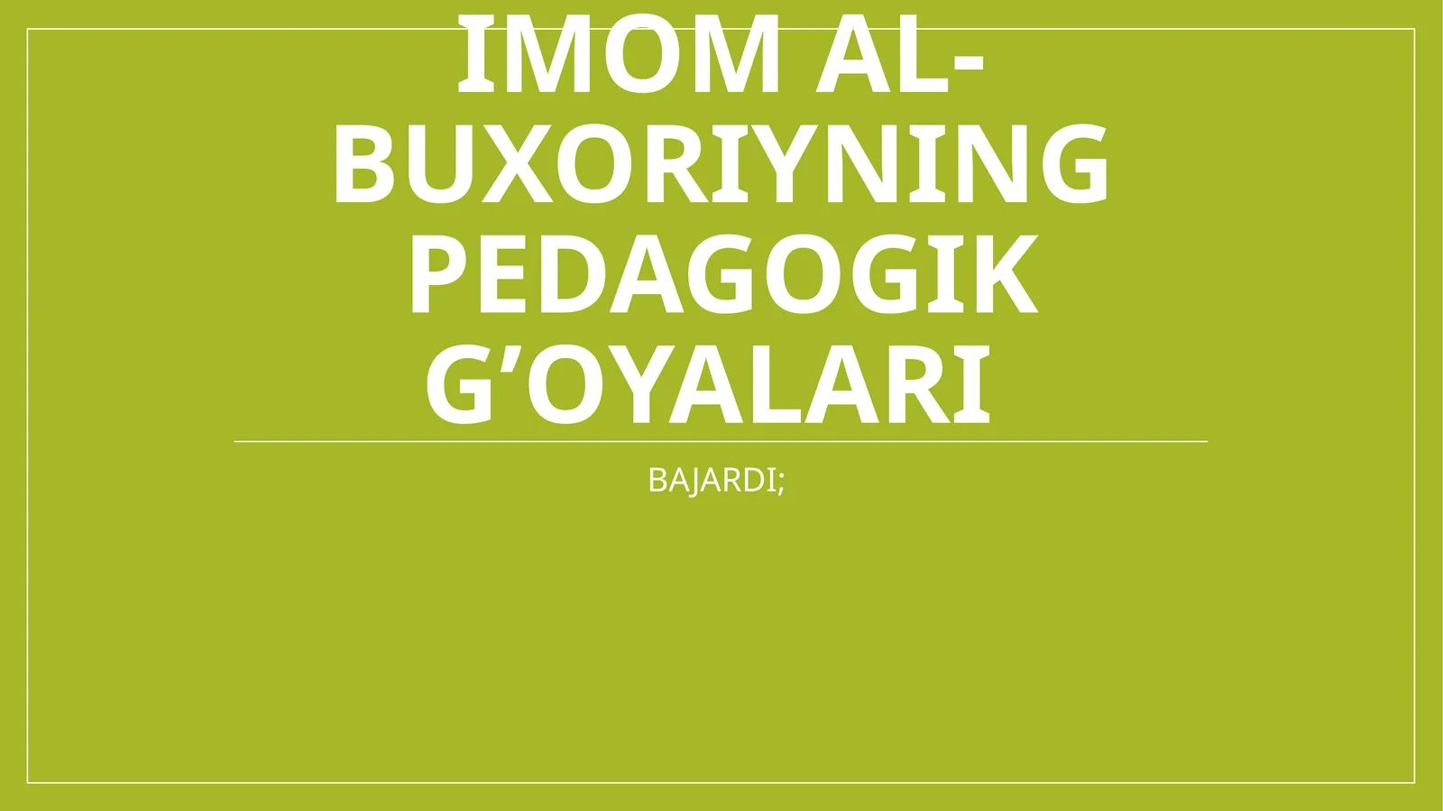 Imom al buxoriy