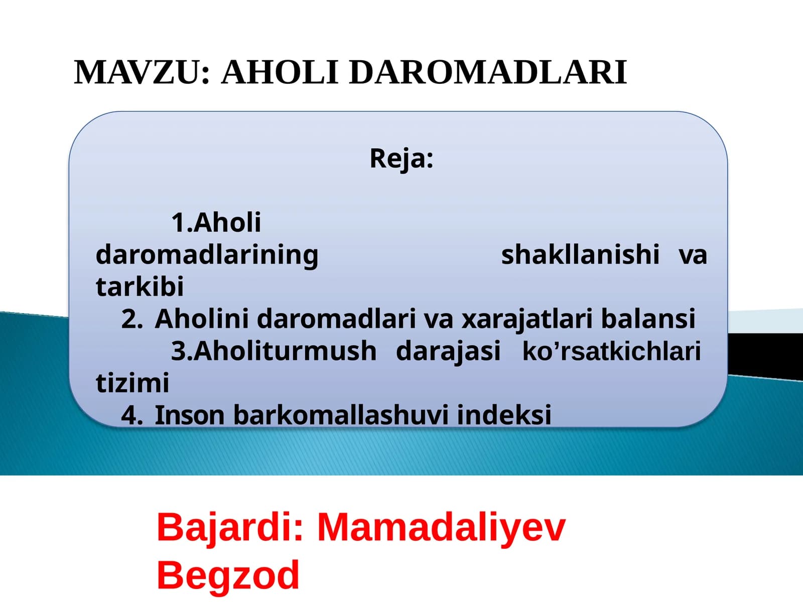 AHOLI DAROMADLARI