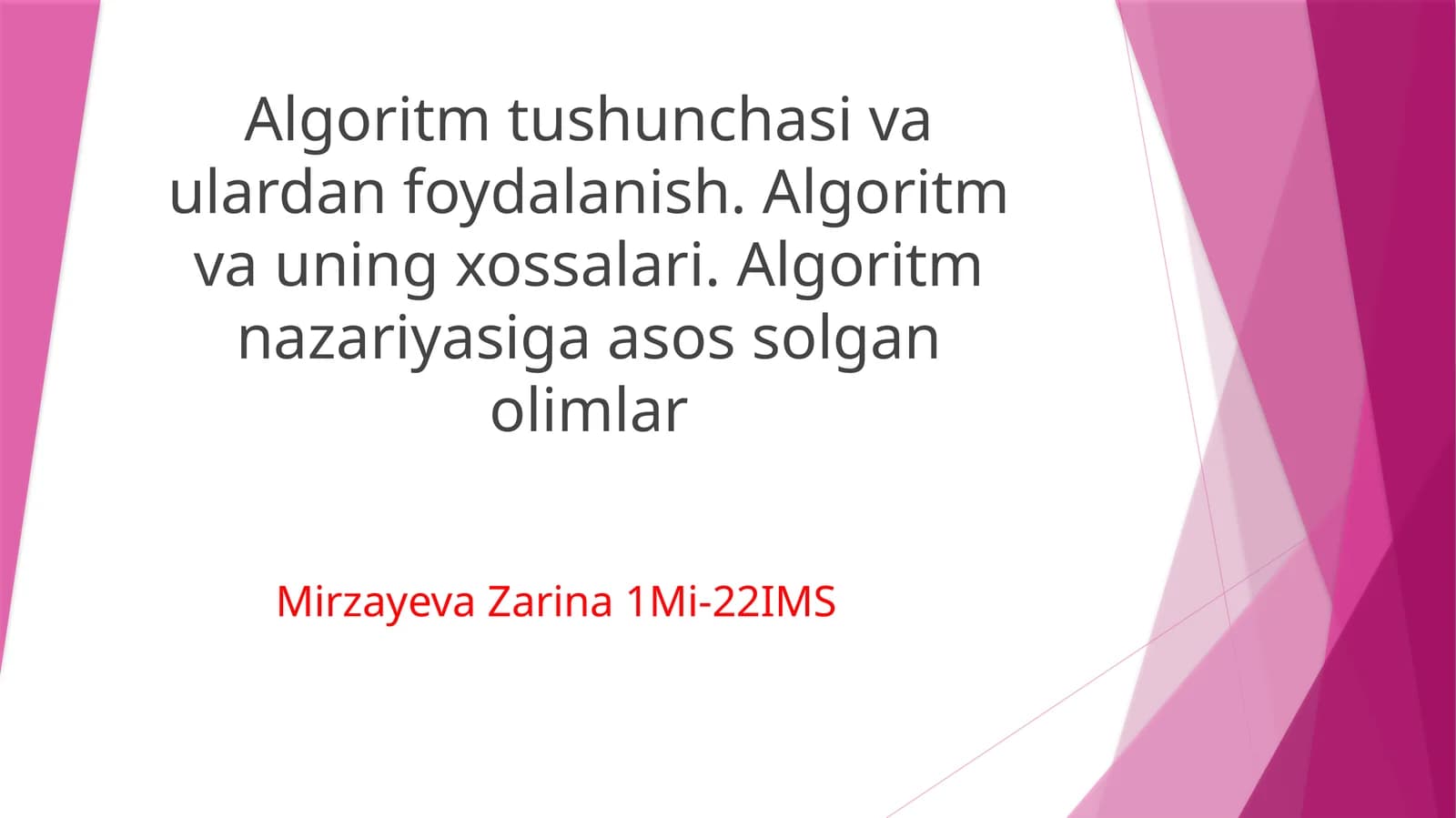 Algoritm Nima?