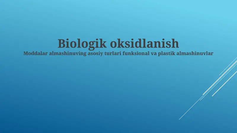 Biologik oksidlanish