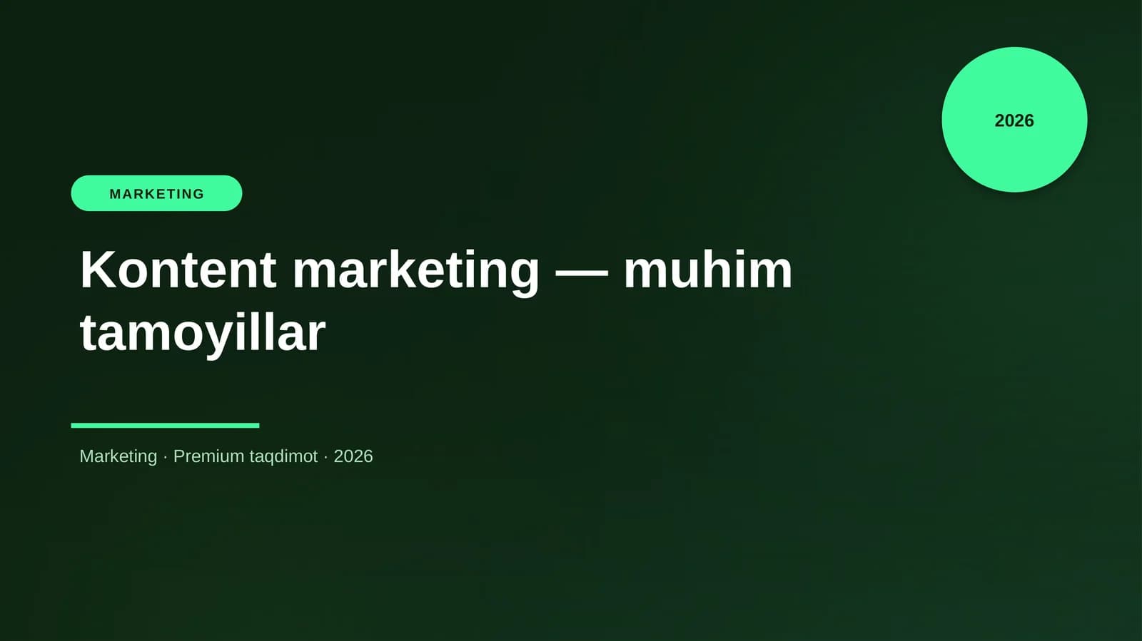 Kontent marketing — muhim tamoyillar