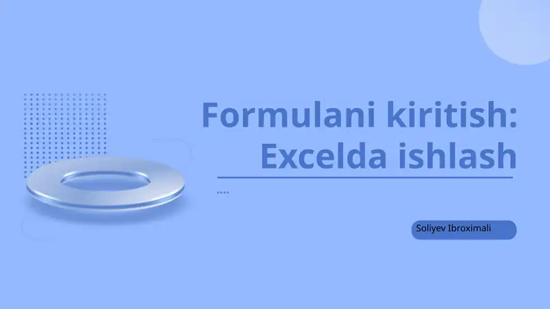 Excelda formulalar