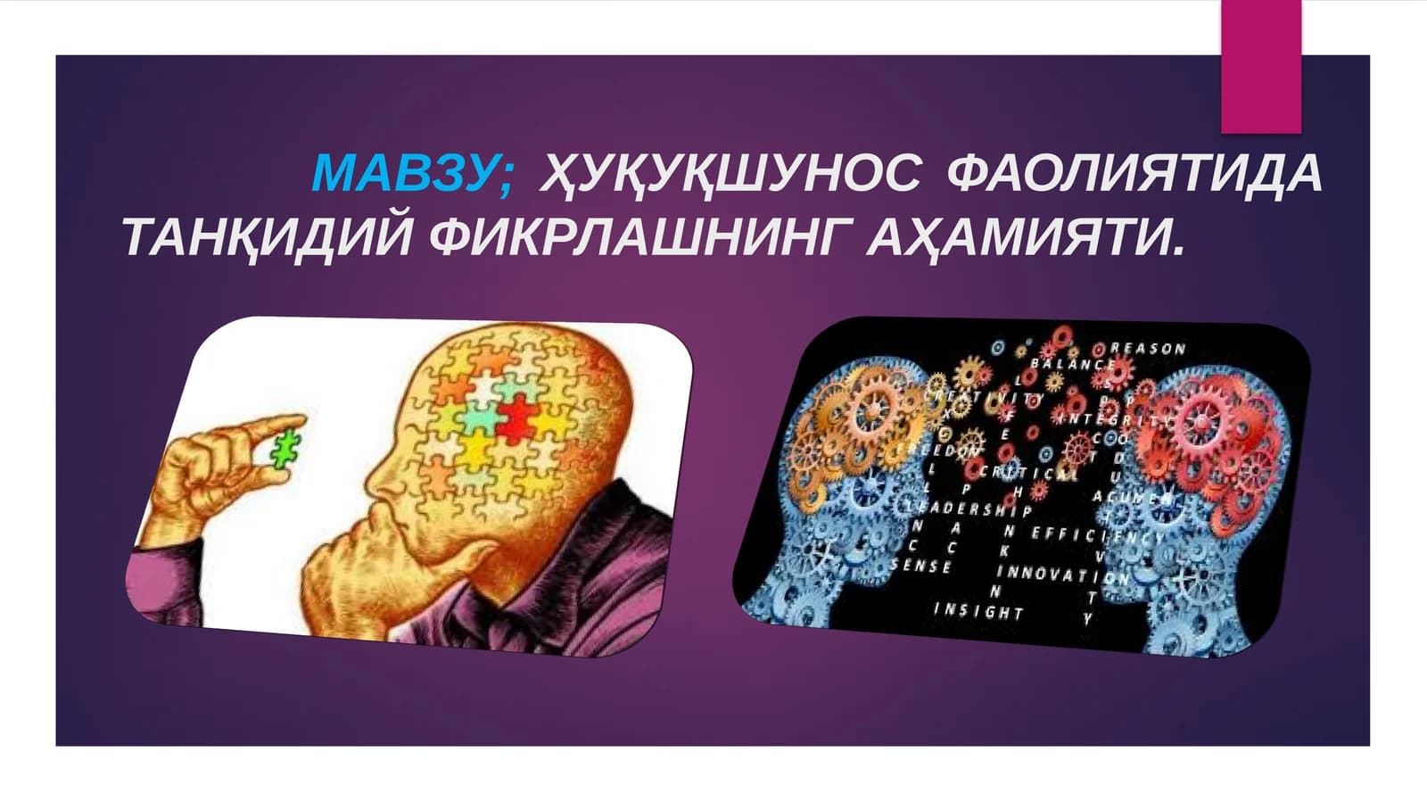 Ҳуқукшунослик фаолиятида танқидий фикрлашнинг аҳамияти