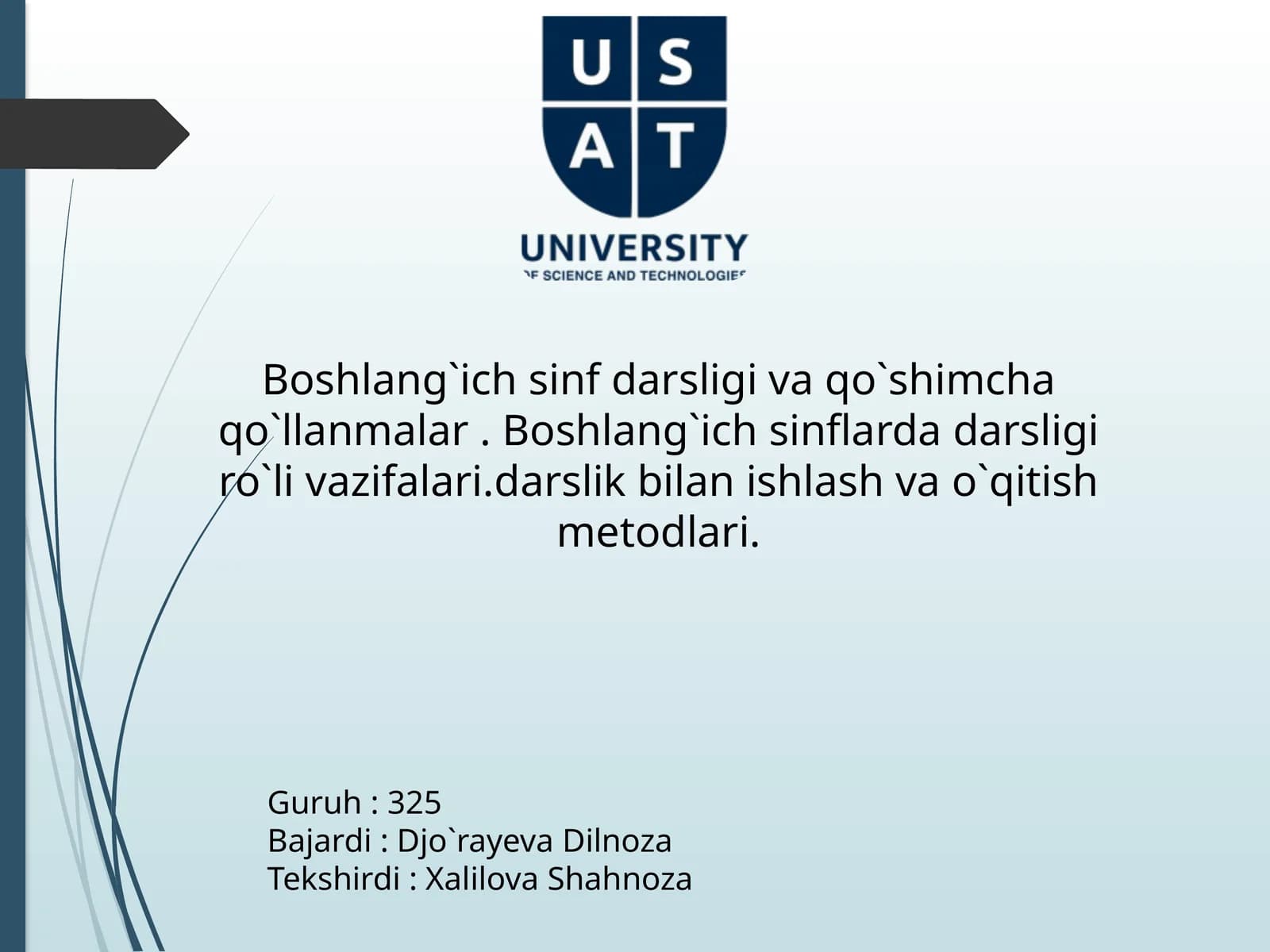Boshlang`ich sinflar darslari