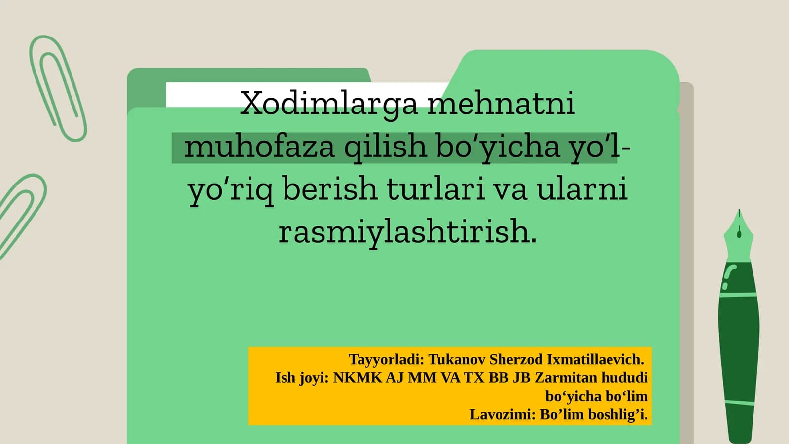 Mehnatni muhofaza qilish