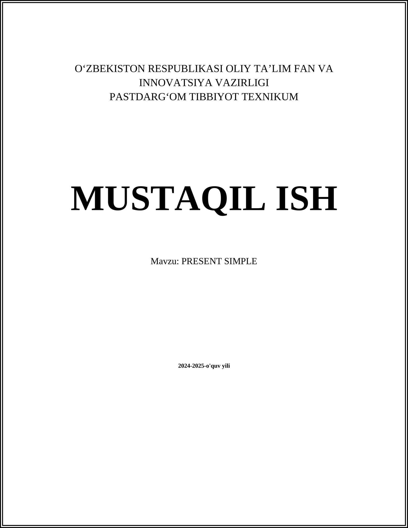PRESENT SIMPLE