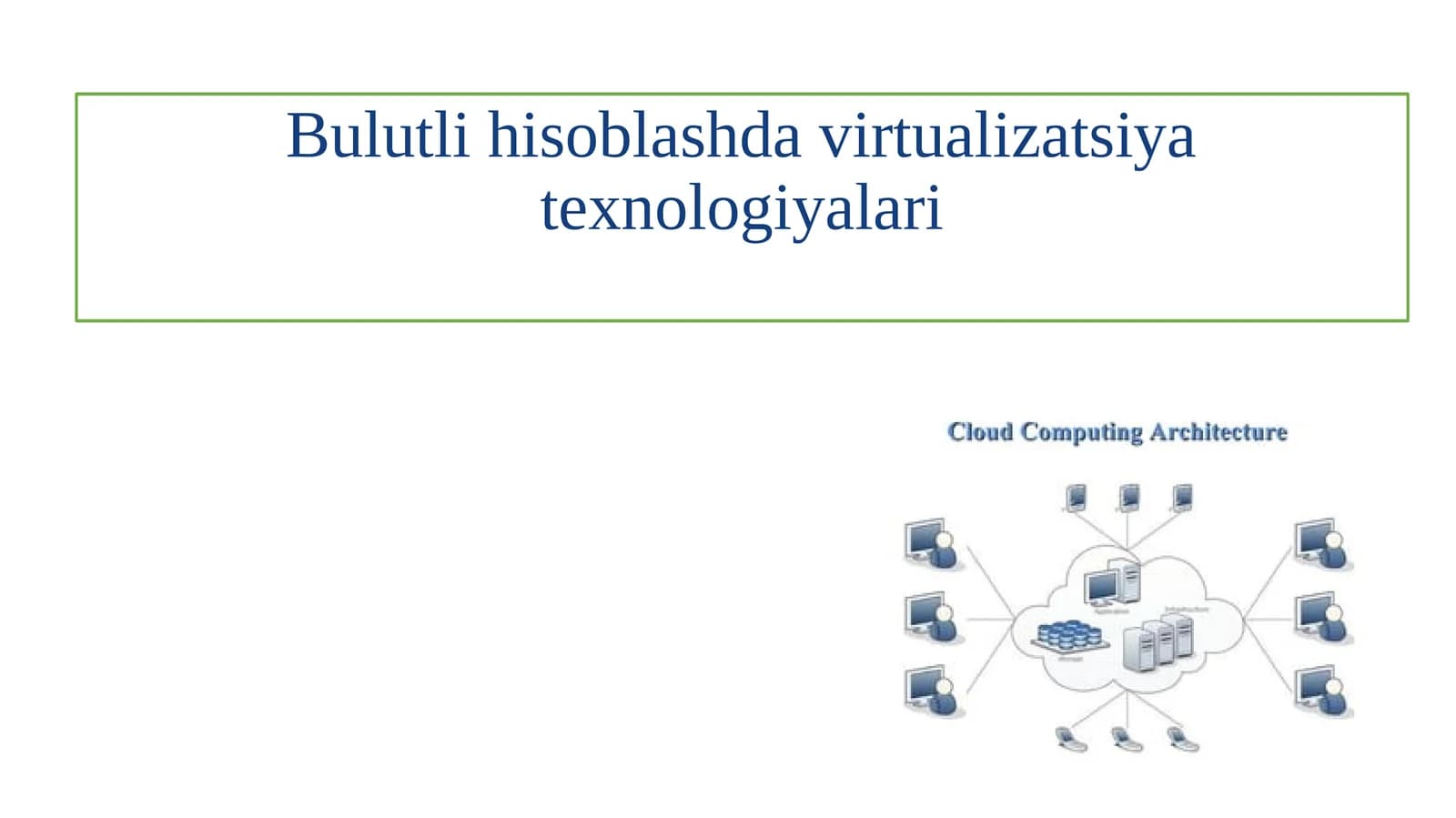 Bulutli hisoblashda virtualizatsiya texnologiyalari