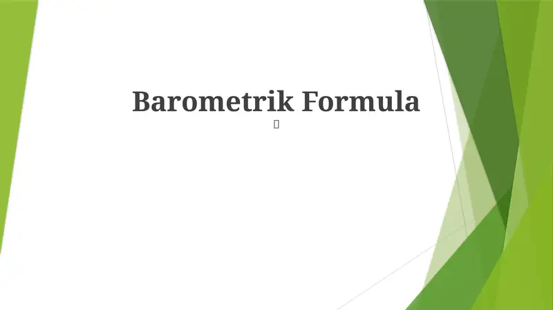 Barometrik Formula