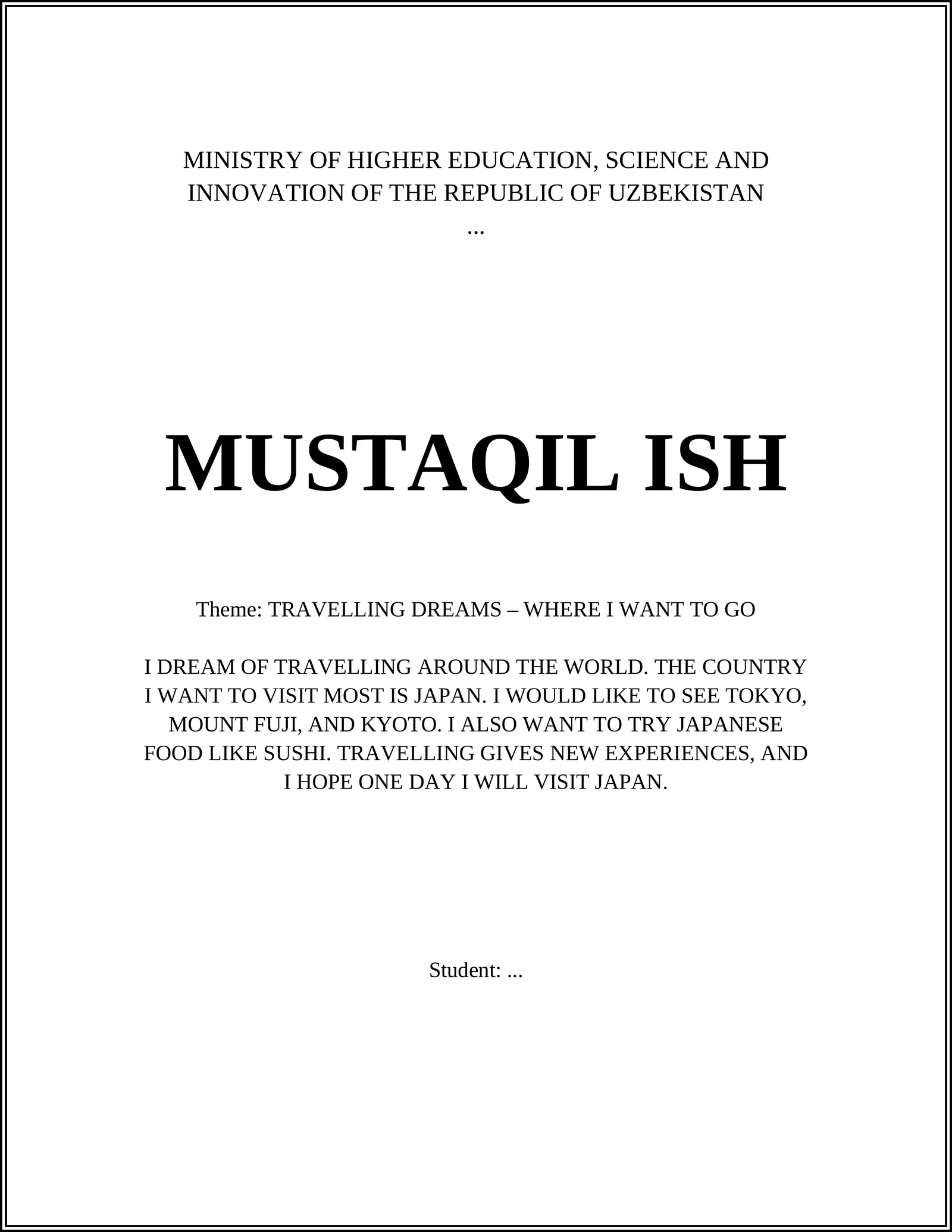 MUSTAQIL ISH