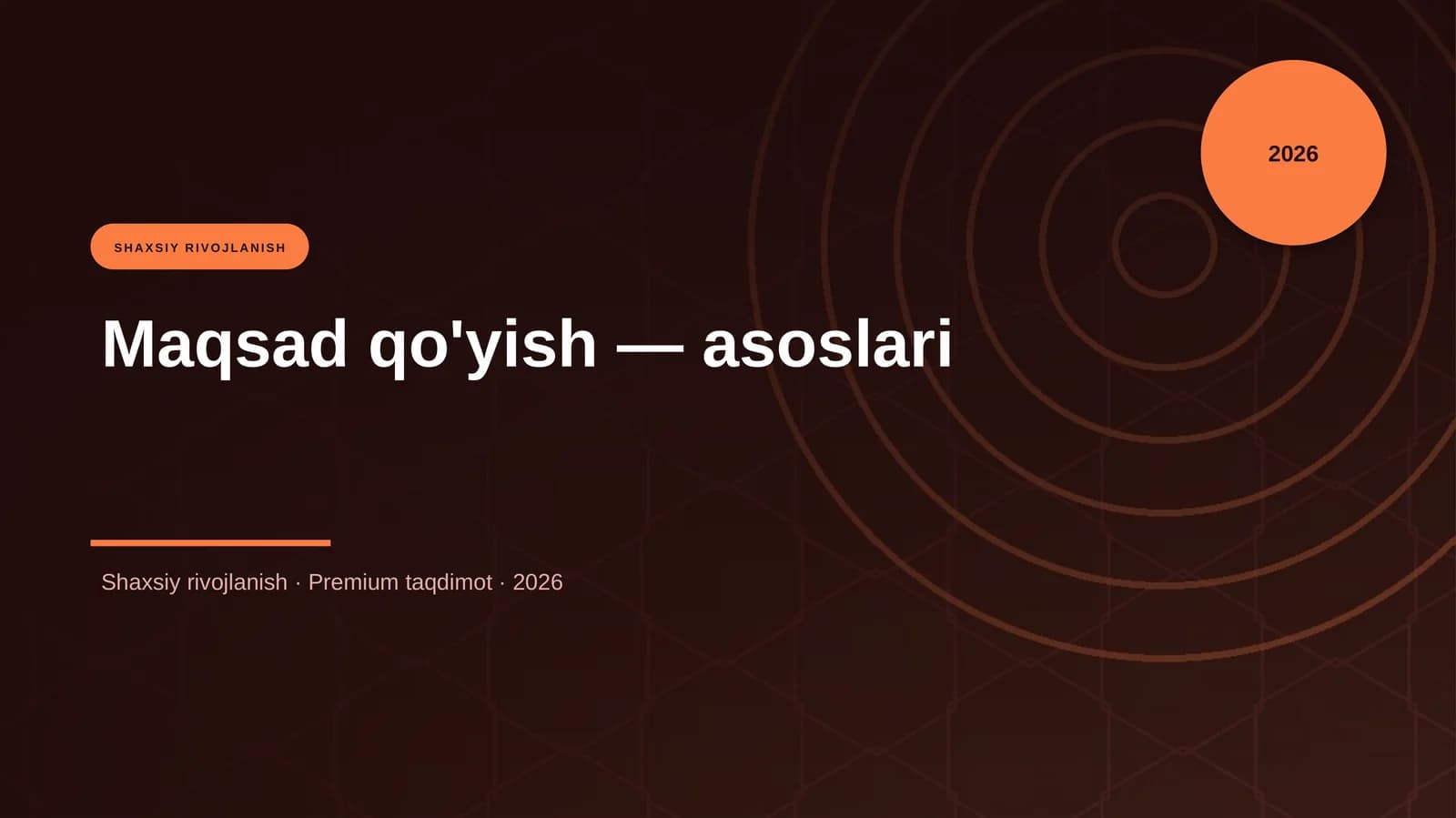 Maqsad qo'yish — asoslari