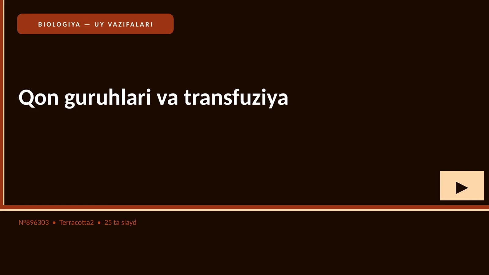 BIOLOGIYA — UY VAZIFALARI