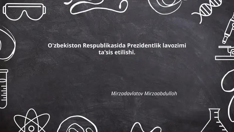 Prezidentlik lavozimi ta'sisi