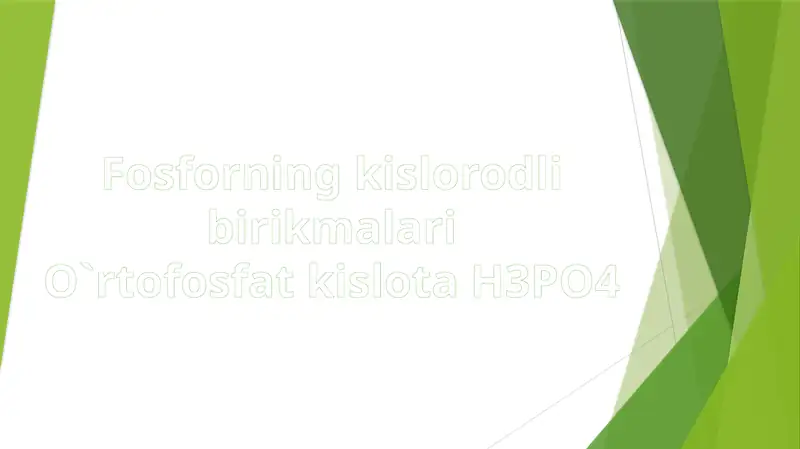 Fosforning kislorodli birikmalari