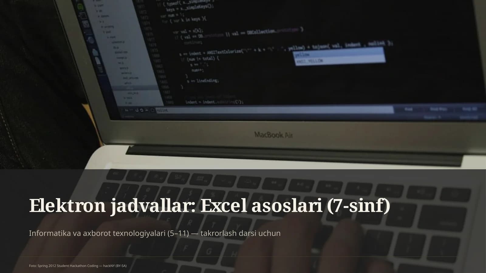 Elektron jadvallar: Excel asoslari (7-sinf)