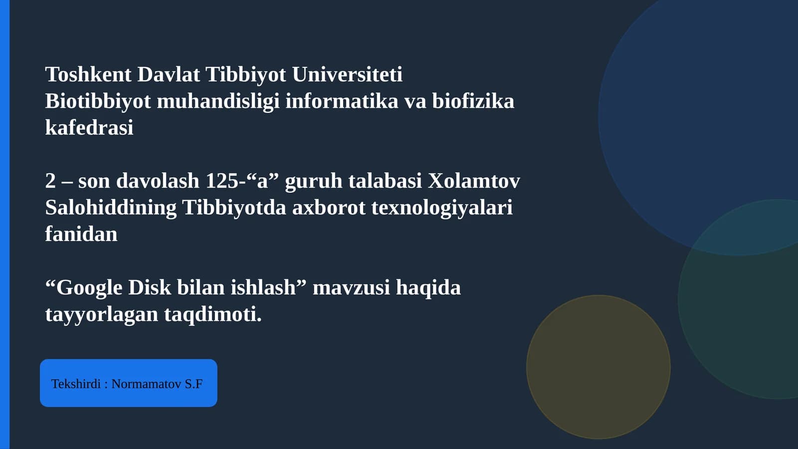 Google Disk bilan ishlash