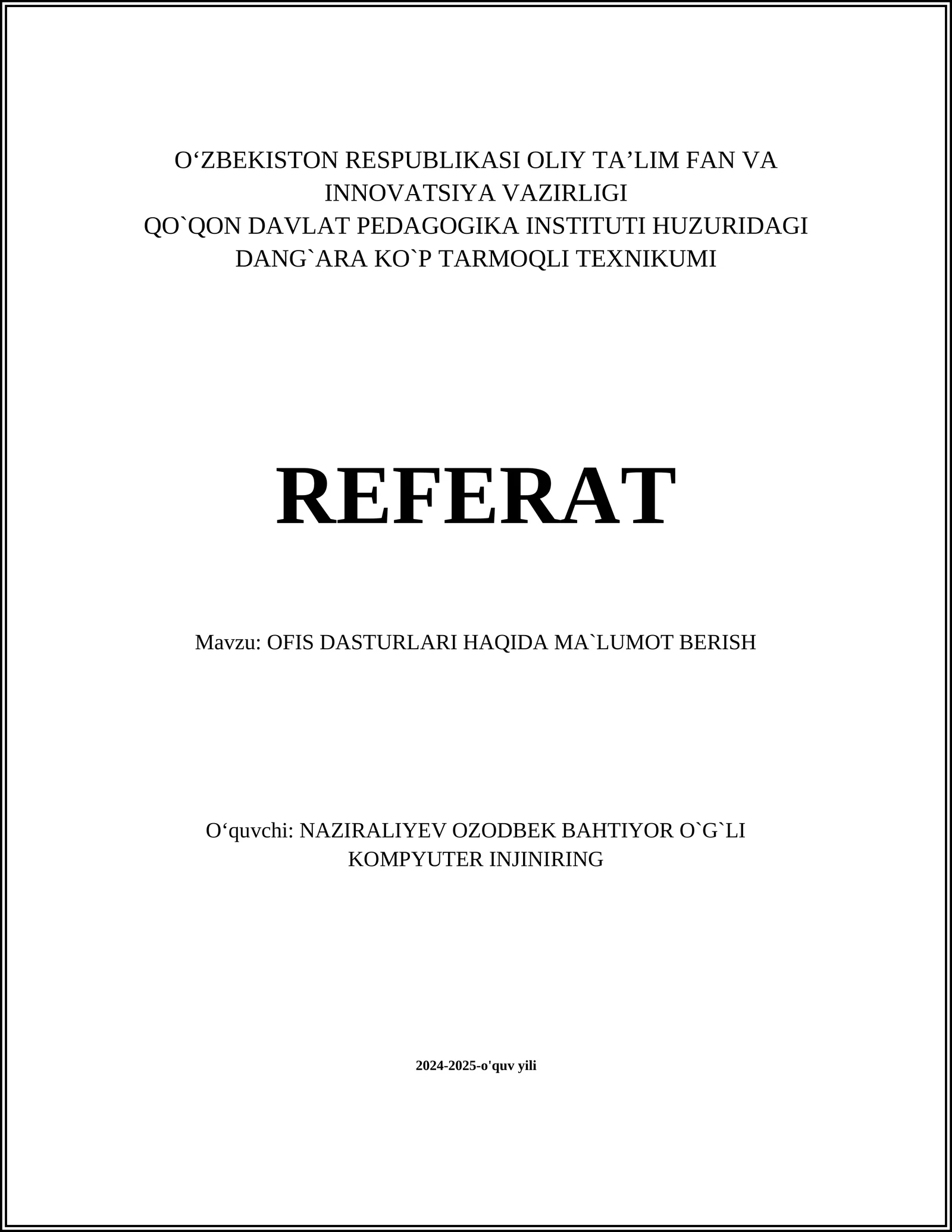 Microsoft Office dasturlari to'plami