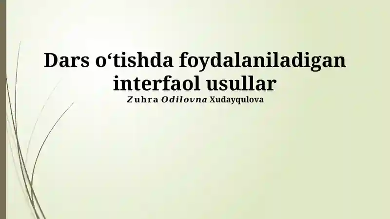 Interfaol Ta'lim Uslublari
