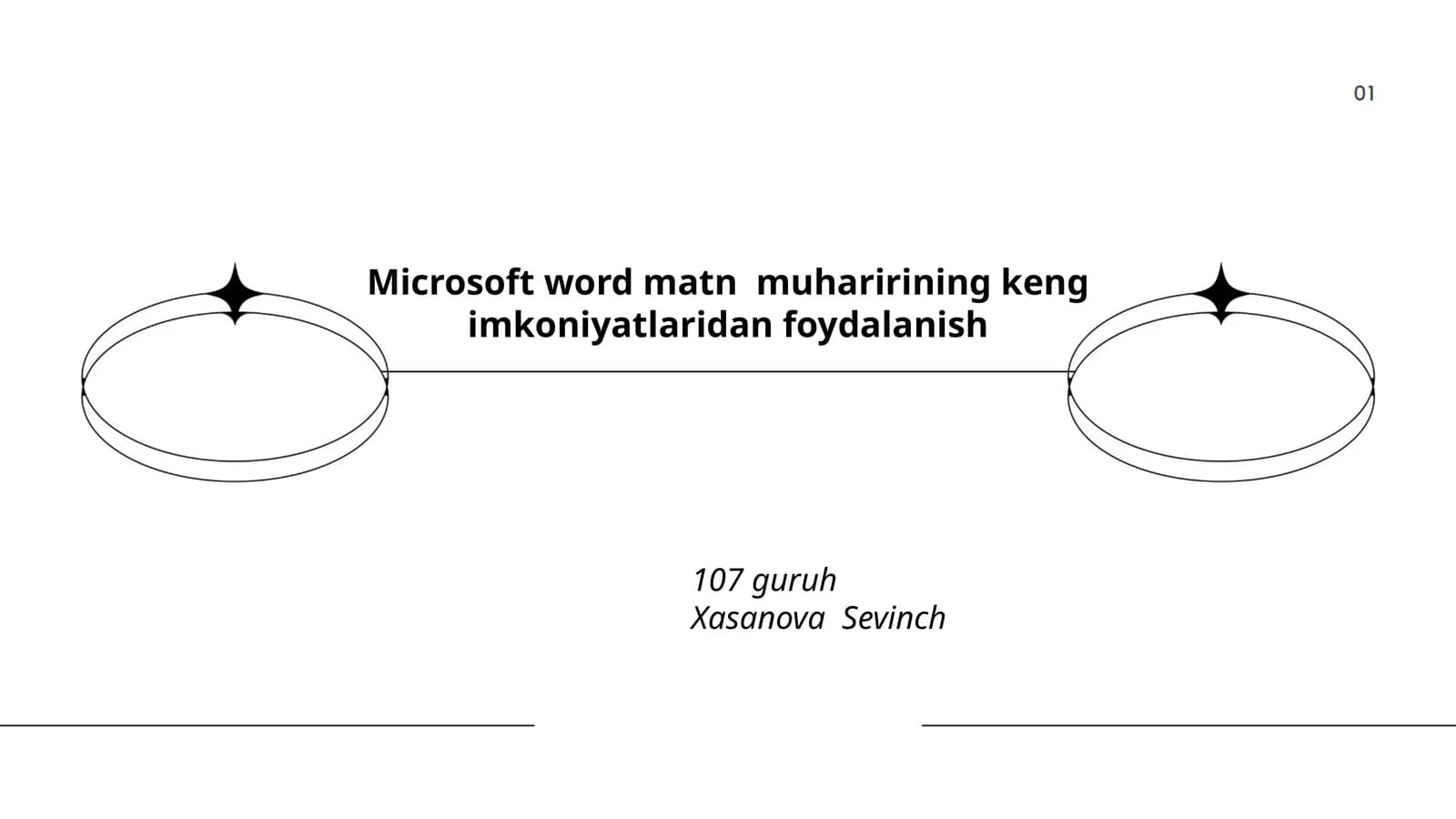 Microsoft word matn muharirining keng imkoniyatlaridan foydalanish