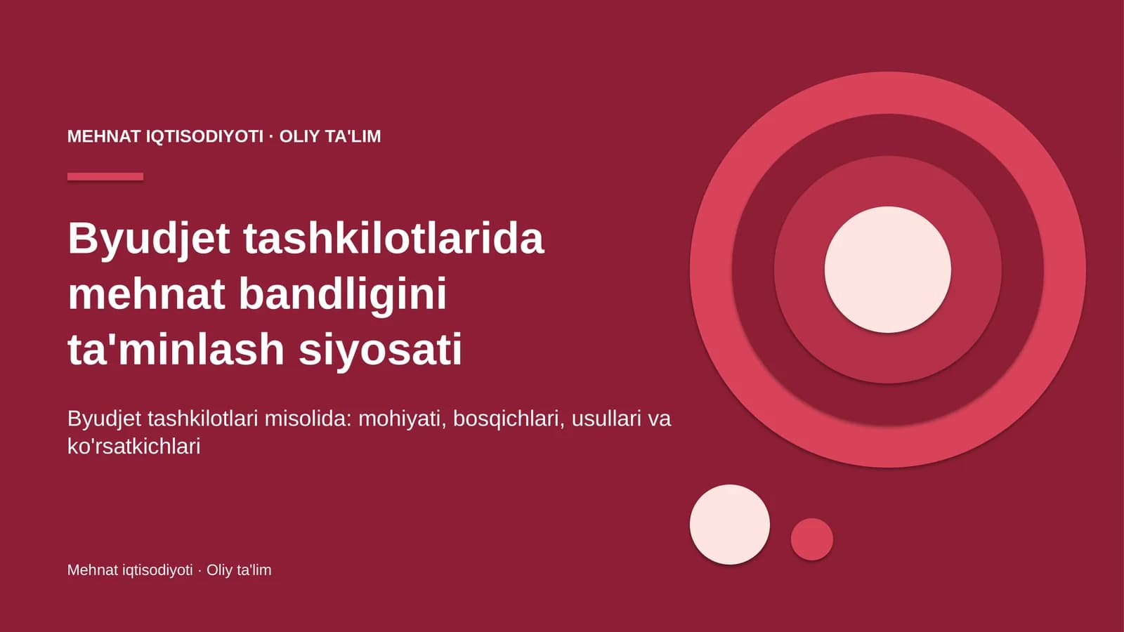 byudjet tashkilotlarida mehnat bandligini ta'minlash siyosati 2603