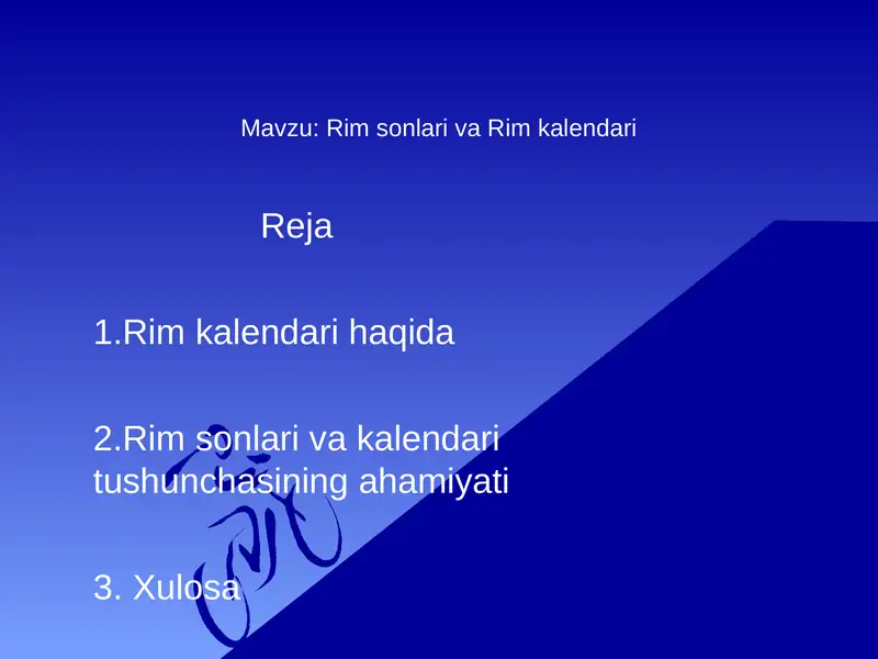 Rim sonlari va Rim kalendari