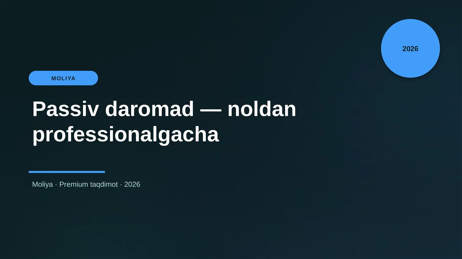 Passiv daromad — noldan professionalgacha