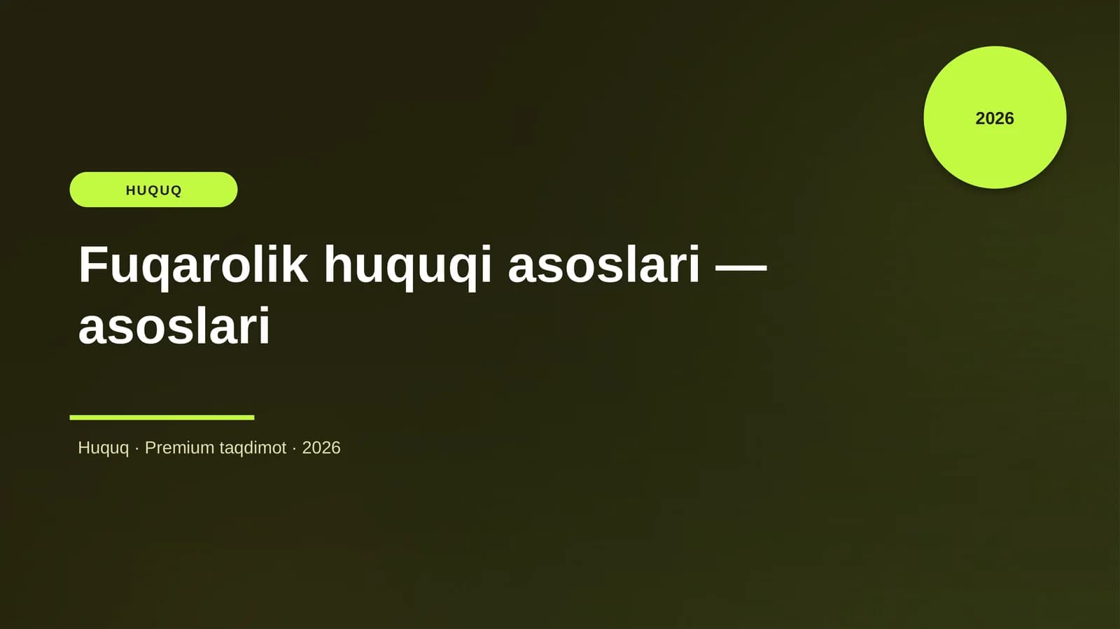 Fuqarolik huquqi asoslari — asoslari