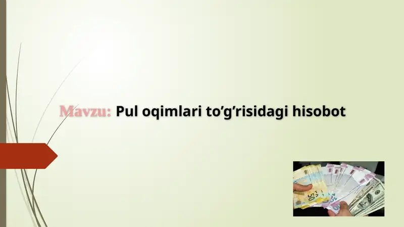Puloqimlarito’g’risidagihisobot